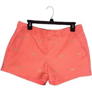 Vineyard Vines Embroidered Dayboat Whale Shorts Orange size 6